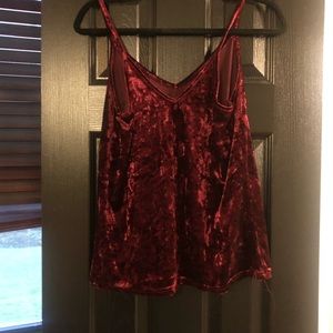 Burgundy crush velvet tank. Size M.